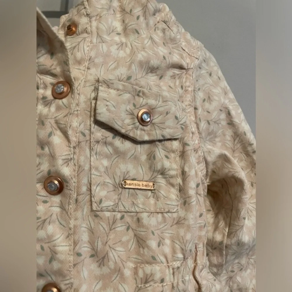 Kensie baby pink denim floral‎ jacket 24 month
